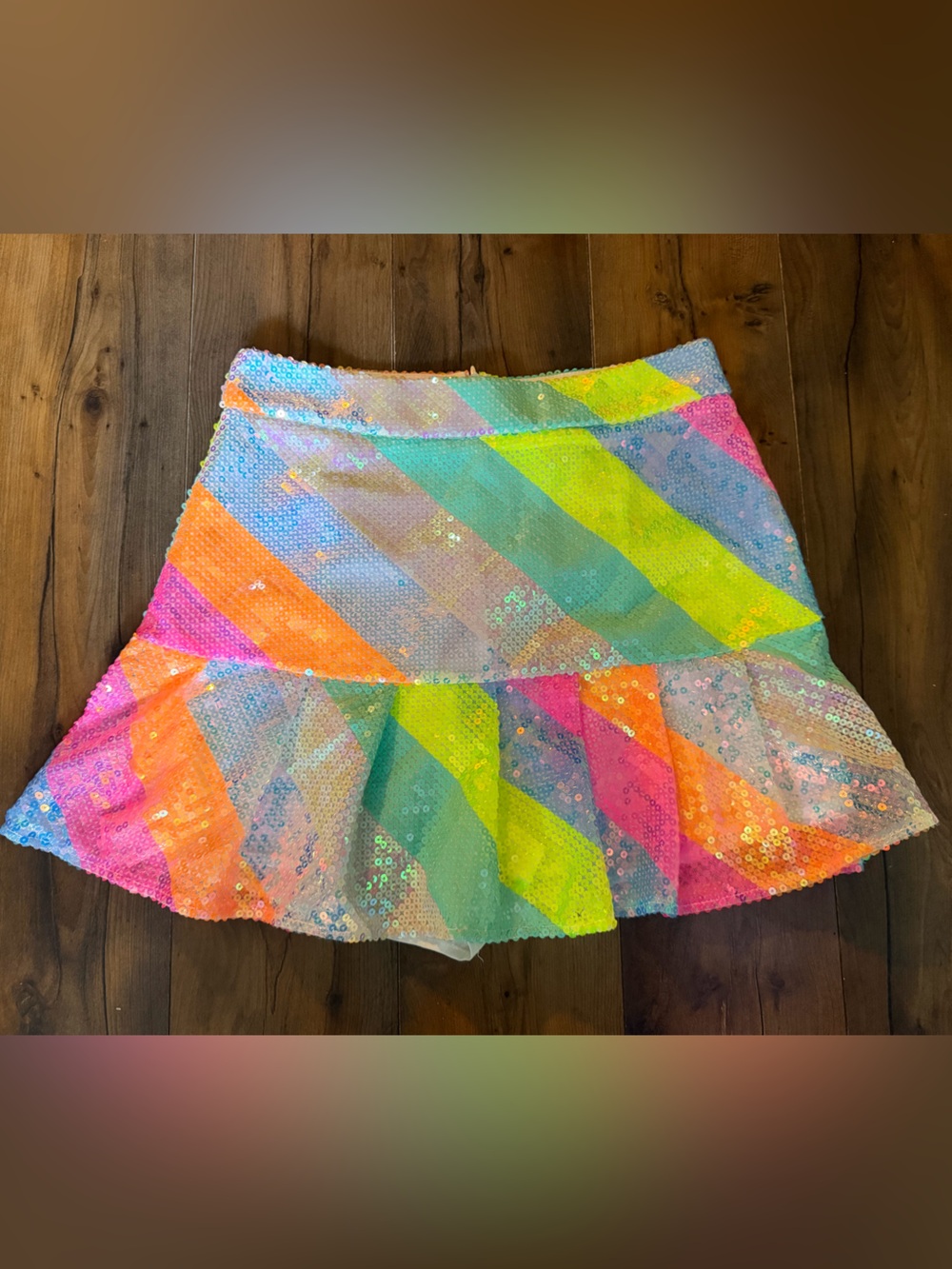 Queen of Sparkles | Neon Rainbow Sequin Skort | S - Picture 4 of 12